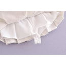 Sexy Low Waist Pleated Mini Skirt Summer Women Metal Eyelets Lacing Up Belt Fringed Hem Skirt