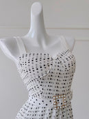 Dresses For Women Slash Collar High Waist Sleeveless Elegant Dress Female Spring