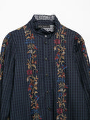 Fall New Women Long Sleeve Stand Collar Layered Decor Shirt