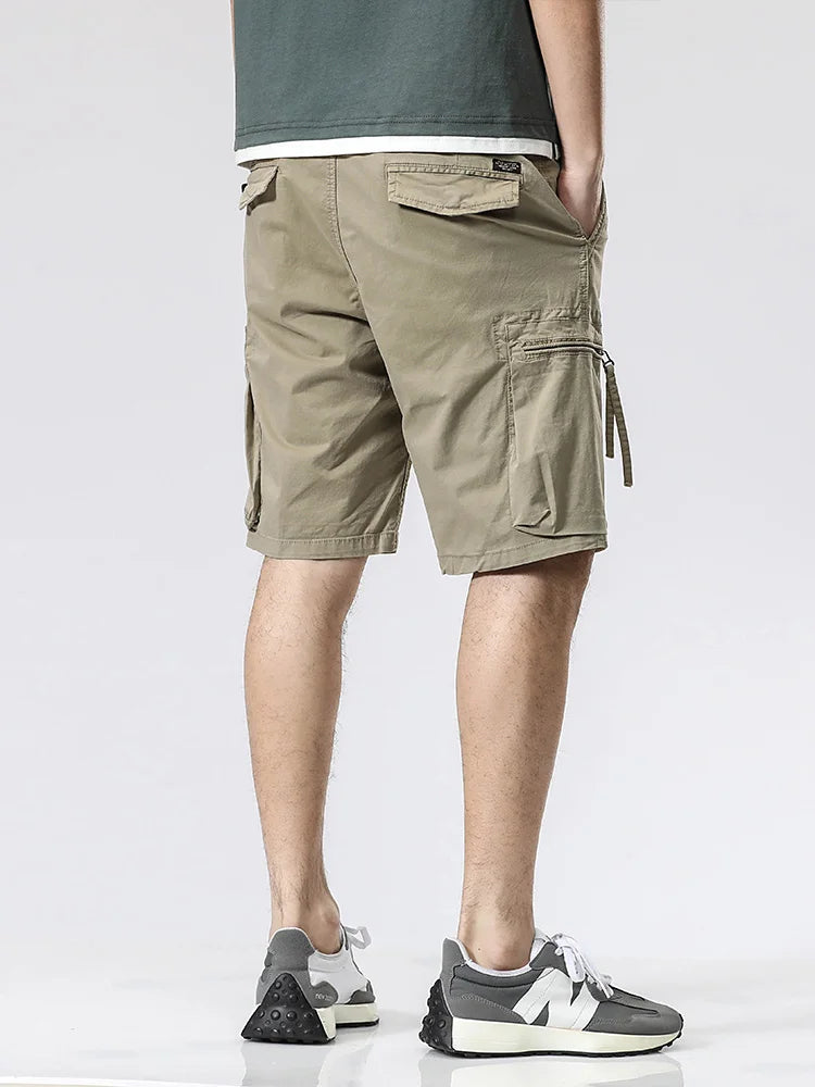Summer Cargo Shorts Men Streetwear Short Male Straight Cotton Casual Shorts