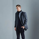 Autumn and Winter Trench Coat Men's Casual Slim Wool Men Lapel Medium Long Trench Coat