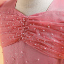 Girls Evening Princess Wedding Formal Dress Star Embellished Puff Sleeves Long Formal Gown Birthday Party Prom Kids Clothes