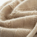 Pure Cashmere Hat for Women Winter Jacquard Solid Striped Knitted Hat Outdoor Warm Cap