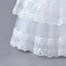 Children's Dress Girls Waistband Pearls Design Layers Princess Lace Kid Costume For Wedding Party