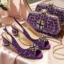 Women's Rhinestone High Heels and Matching Handbag Set, Elegant Party Shoes and Purse