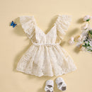Baby Girl Princess Lace Romper Dress Embroidery Flower Ruffle Dress 0-24Months