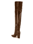 Women Long Boots Heels Leather Zipper Over The Knee Boots Autumn Winter Warm Shoes
