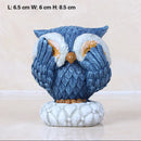 Statues Home Figurines Blue Owl Kawaii Children's Room Resin Pastoral Decoration