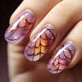24pcs/set short Medium quare Glossy flowers geometric design press on false nails