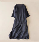 Women Dresses Loose V-neck Clothing Short Sleeve Summer Embroidery Empire Dress