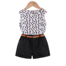 Summer Chiffon Suit 2 Sleeveless Tops Shorts Two Piece Set Women Floral Children Clothing Suit Outfits