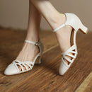 Women's Sandals Summer Genuine Leather Low Heels Gladiator Flip Flops Casual