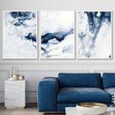 Set of 3 Abstract Ocean Canvas Paintings Modern Atmosphere Minimalist Gallery Art Poster Bedroom Wall Art