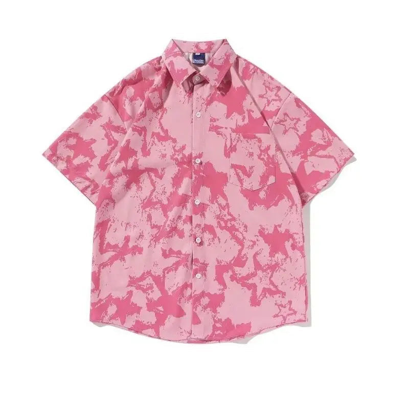 Pink camouflage shirt with 'FSK' logo and text on a white background