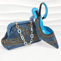 Rhinestone Woman Sandals Shoes And Bags Set Party Shoes And Bag Set For Wedding Dress