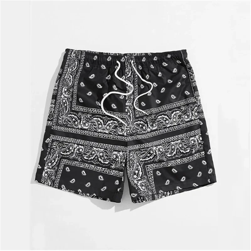 Bandana Beach Short for Men Summer Swim Trunks Loose Casual Streetwear Hawaiian Short Pants
