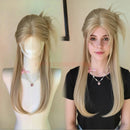 Ash Blonde Forehead Lace Synthetic For Women Hair Long Straight Wigs For Daily Use Cosplay Natural Wig