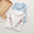 Girl Floral Embroidery Cotton Yarn Shirts Women Casual Loose Blouse