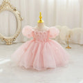 Summer Infant Baby Girl Dresses Flower Appliques Toddler Kids Birthday Party Princess Wedding Ball Gown
