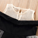 Summer Children Off Shoulder Short Sleeve Lace Patchwork Dress For Little Kids Baby Girls