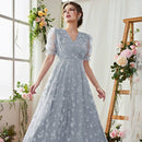 Dress Women Dress Casual Party Mesh V Tie Lined Evening Dress Bridesmaid Wedding Party