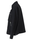 Loose Fit Black Zipper Casual Jacket Lapel Long Sleeve Women Coat Tide Spring Autumn