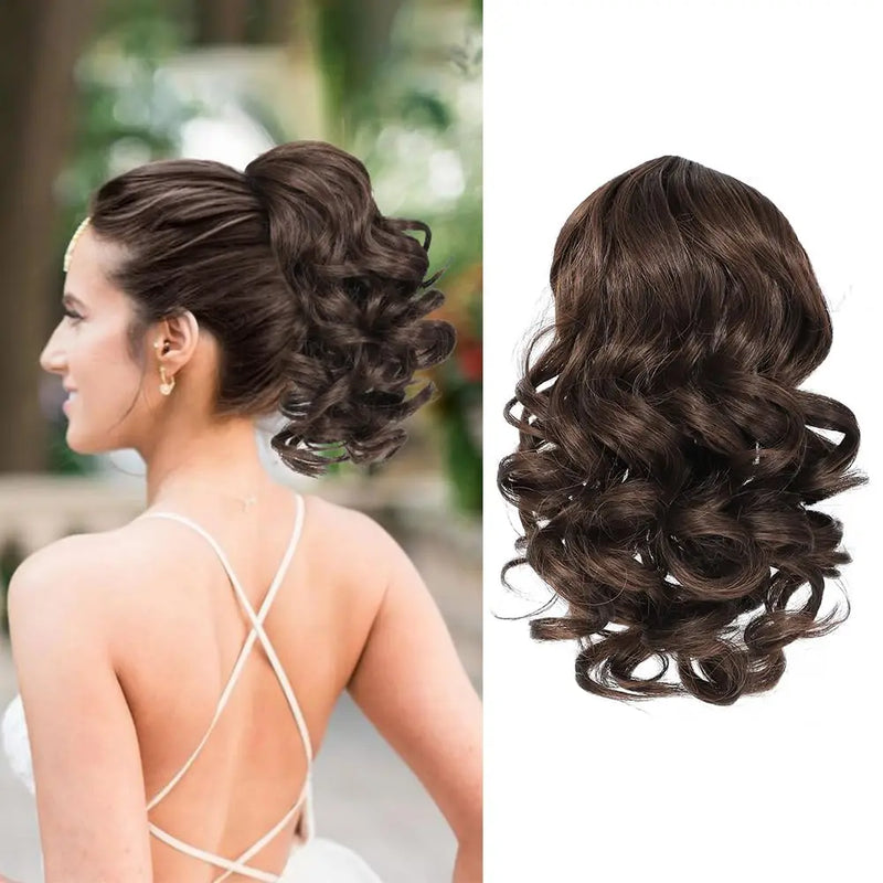 Short Curly Drawstring Ponytail Extensions Hair Elegant