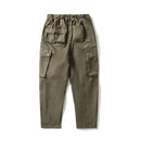 Men Loose Pants Mid Waist Casual Overalls Outdoor Trousers