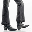 Black Pointed Toe High Heel Chelsea Boots Men British Genuine Leather Side Zipper Trendy Elegant Business Formal Ankle Boot