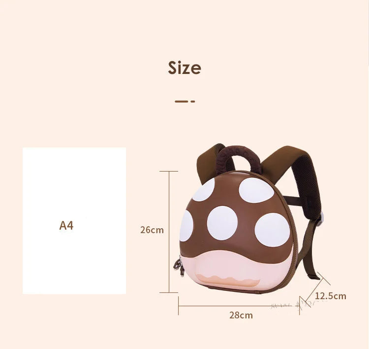 Red Mushroom School Bags for Kindergarten Girls Boys Kawaii Travel Backpack Toddler Children's Bag Gift