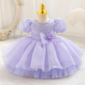 New beauty pageant dress for baby toddler girl puff sleeve birthday dress kids 0-4 years