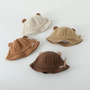 Cute Baby Bucket Hats Autumn Winter Corduroy Fleece Thicken Warm fisherman Caps For Boy Girl Outdoor Infant Kids Sun Hats