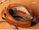 Leather Zipper Men's Shoulder Bag Natural Casual Satchel Man Retro Small Bag
