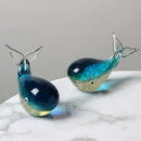 Glazed luminous whale glass craft gift marine artwork desktop decoration ornaments