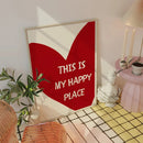 Lovely Trendy Red Heart Canvas Art Paintings Wall Posters for Living Room Home Decor