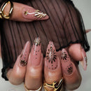 24pcs Baroque Star Moon False Nails European Spice Girls Press on Nails