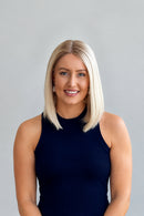14" Platinum Blonde Short Straight Bob Wig Melt Ash Roots Lace Front Natural Wig for Women