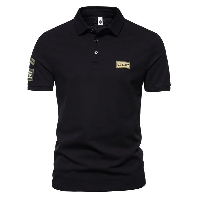 Solid Color Short-Sleeved Lapel Polo Shirt Spring Summer Men's Commuting Pullover T-Shirt