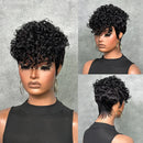 Urban Edge Wave Pixie Wig with Curls 8 Inch Wig Human Hair Wigs For Women Ready to Wear