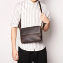 Vintage simple men's leather shoulder bag mad horseskin women's messenger bag large capacity ipad bag