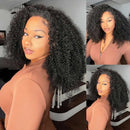 Woman with curly hair styled in a wig, shown from different angles, Obroi