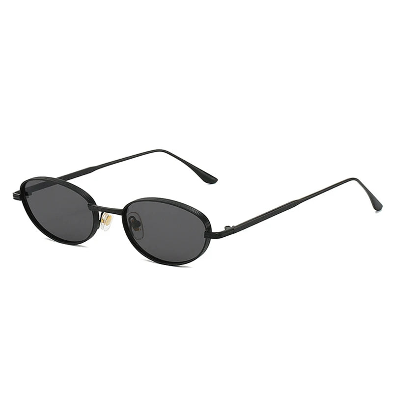 Vintage Oval Metal Sunglasses Shades Gradient Shades UV400 Punk Sun Glasses