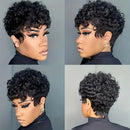 Urban Edge Wave Pixie Wig with Curls 8 Inch Wig Human Hair Wigs For Women Ready to Wear