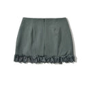 Lace Patchwork Striped Mini Skirt Women Slim Slit Summer Skirts