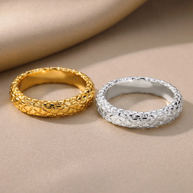 Rings For Women Men Gold Color Ring Female Male Engagement Wedding Party Finger Jewelry Gift