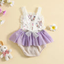 Newborn Infant Baby Girls Summer Romper Sleeveless Floral Bunny Playsuit Ruffle Jumpsuit Easter Outfits Cute Clothes