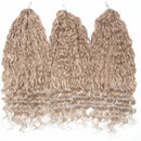 22 Inch Deep Wave Crochet Hair Ombre Brown Blonde Water Wave Braiding Hair Extensions for Women Daily Use
