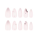 Press on Nails with Tools Glitter Diamond Medium Realistic Nail Art