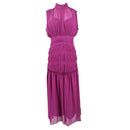 Women Dress Temperament Party Dresses Sleeveless Stand Collar Maxi Dress Fairy Long Vintage Dresses Spring Summer