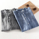 Men Linen Half Sleeve Shirt Stand Collar Loose Casual Half Sleeve Shirt